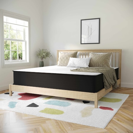 Flash Furniture Dream 12 in Hybrid Mattress, King Size High Density Foam and Pocket Spring Mattress in a Box, White/Black DR-E230P-R-K-12-GY-GG